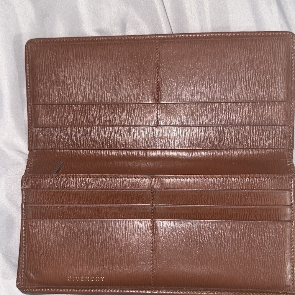 Givenchy authentic real brown leather wallet vintage nice cons 10 card slots - Picture 4 of 11